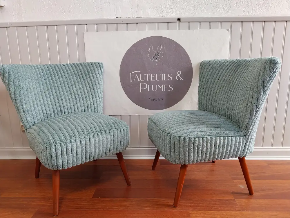 Paire de fauteuils cocktail relookés à saint hilaire des loges, Vendée